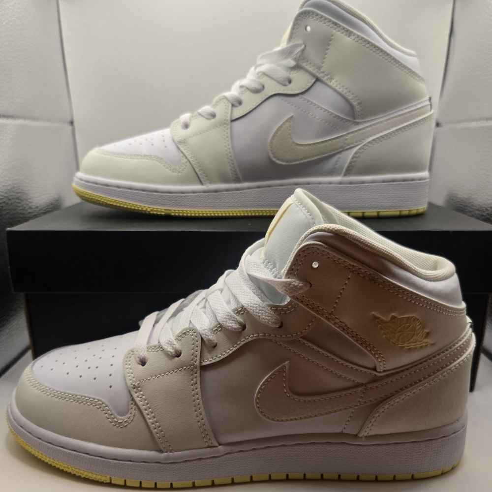 Air Jordan 1 Mid SE "Voltage Yellow" sneaker. Youth 7 With Box